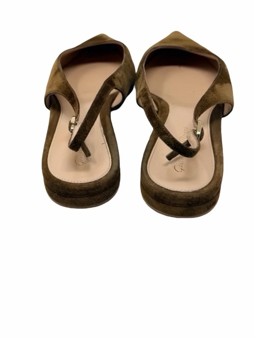 Gianvito Rossi Robbie 05 Slingback Flats Size IT 39.5 Brown Suede Quiet Luxury